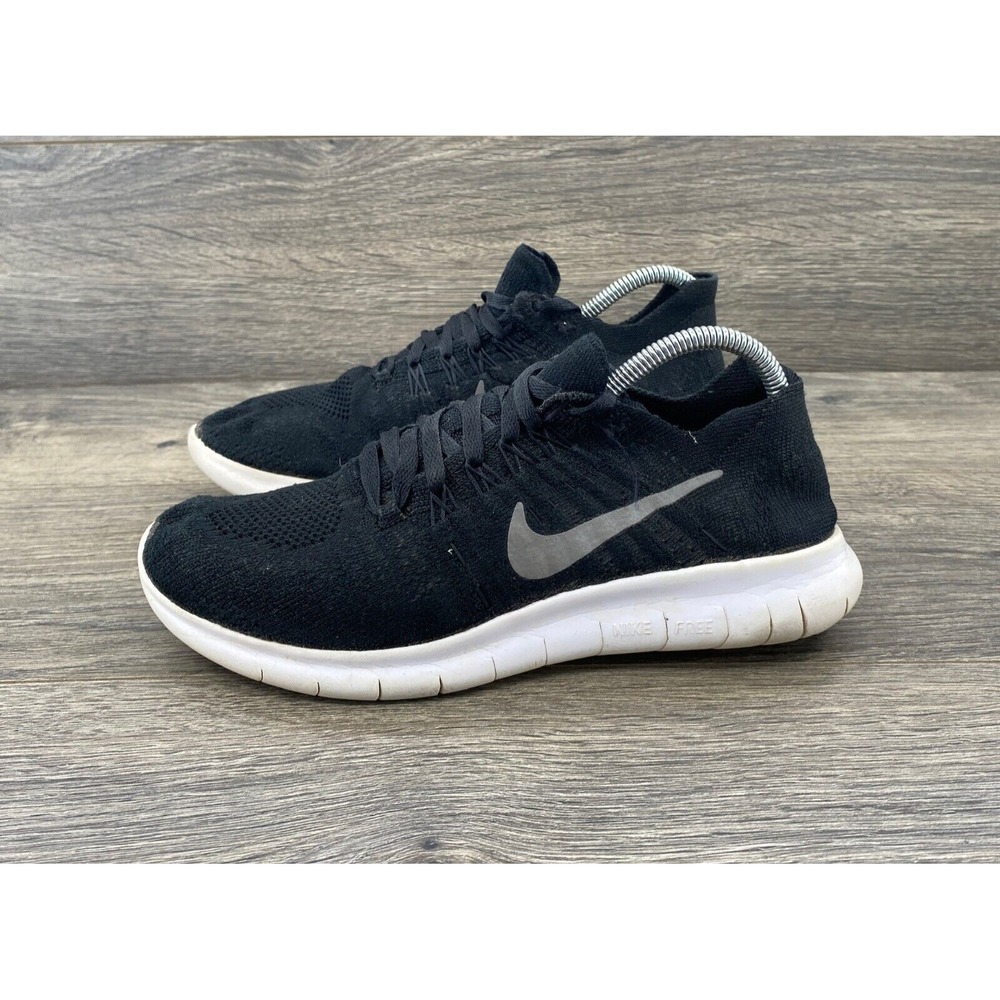 Nike‎ Free Flyknit Youth Shoes Size 4.5Y Black Sneakers 881973 Athletic active